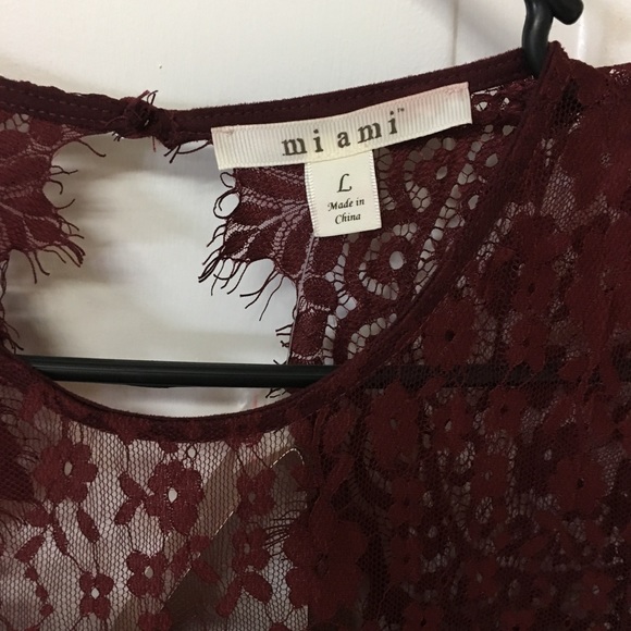 Francesca's SIZE L LACE TOP RED DRESS NWT - Picture 3 of 3